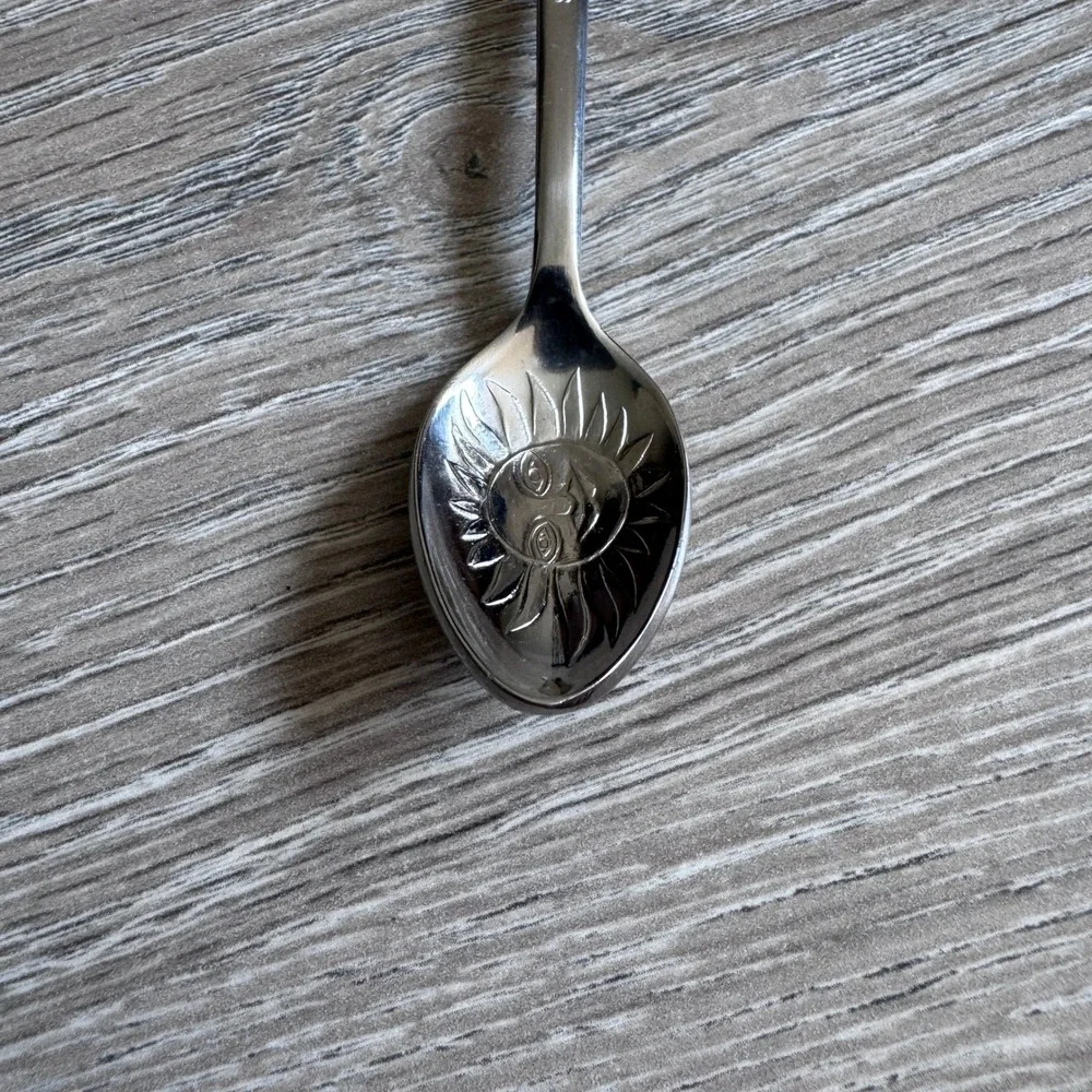 Rolex Bucherer St. Moritz Souvenir Spoon Sun Face Silver Tone Switzerland CB
